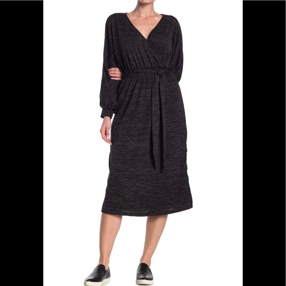Lush Belted Mock Wrap Midi sweater dress NWT - Picture 1 of 7